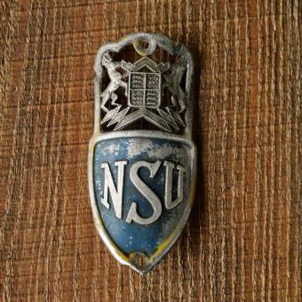 Steuerkopfschild NSU, Alu lackiert, original 30er/40er Jahre, gebr. 