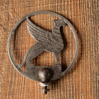 Schutzblechfigur GRITZNER, Stahl verchromt, original 30er Jahre, gebr. 