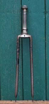 Fahrradgabel 28 Zoll DÜRKOPP, schwarz, Linien silber, für Tourenrad 30er/40er J., inkl. orig. Steuersatz, gebr. 
