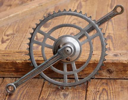 Tretlager HERCULES für Tourenrad, orig. 50er J., verchromt, Glocken-Keillager, gebr. 