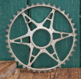 Kettenblatt GRITZNER, 20er J., 5/8 Zoll, vernickelt, Gewinde-Durchmesser 53mm, 40 Zähne, gebr. 