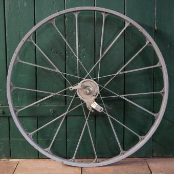 Vorderrad, 26 Zoll (590mm), 80er J., SACHS Aluguss, silber, SACHS Trommelbremsnabe, gebr. 