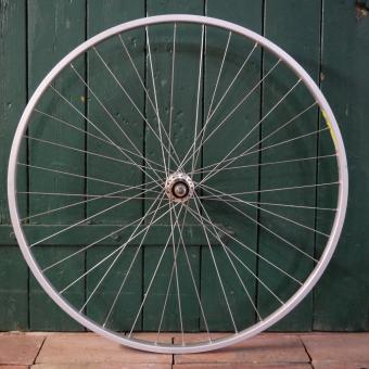 Hinterrad, 28 Zoll (622mm), VAN SCHOTHORST Alu-Felge, silber, SHIMANO 7-fach Nabe, NOS 