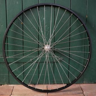 Vorderrad, GRÜNERT, 28 Zoll (622), Alu, schwarz, für Drahtreifen, SACHS-MAILLARD Nabe, NOS 