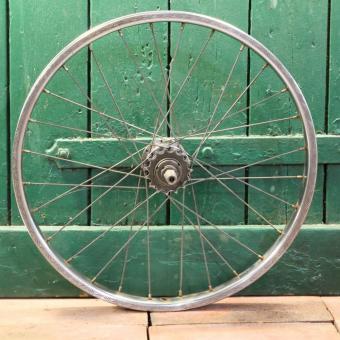 Hinterrad 20 Zoll (406), für Drahtbereifung, Stahl-Felge verchromt, original 60er/70er J., SACHS 3-Gang Mod. 415, gebr. 