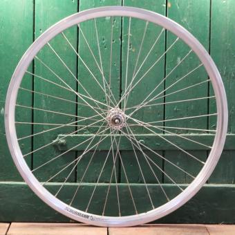 Vorderrad, "Schürmann", 26 Zoll (559), Alu, Hohlkammerfelge, Nabe Alu, Vollachse, NOS 