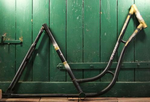 Fahrrad - Damenrahmen Schwanenhalsform "Selekta" 28 Zoll, 1950er/60er J., Originallack 