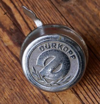 Fahrrad/Moped Klingel Deckel "Dürkopp", orig. 50er Jahre, verchromt 