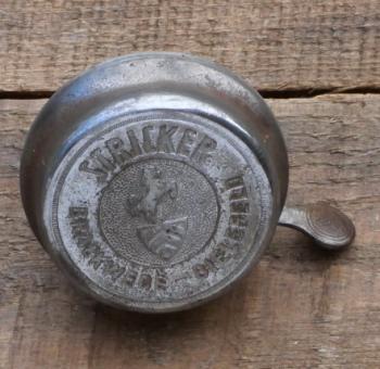 Fahrrad/Moped Klingel Deckel "Stricker", orig. 50er/60er Jahre, verchromt 