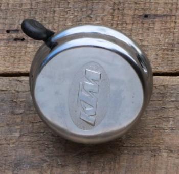 Fahrrad/Moped Klingel Deckel "KTM", orig. 70er/80er Jahre, verchromt 