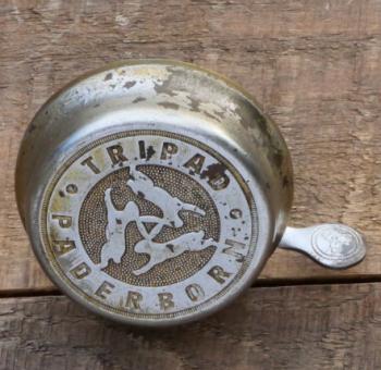 Fahrrad/Moped Klingel Deckel "Tripad", orig. 50er/60er Jahre, verchromt 