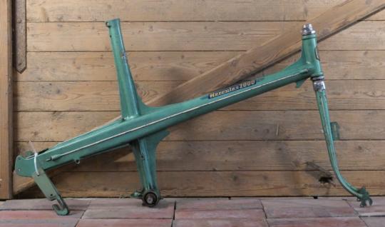 Fahrradrahmen HERCULES 2000, Design-Klassiker, 26 Zoll, Alu-Spritzguss, 50er J., lindgrün, gebr. 