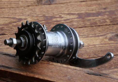 Nabe Hinterrad Moped/Motorfahrrad, F&S Torpedo, Bj. 1955, verchromt, leicht gebr. 