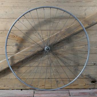 Vorderrad 27 Zoll (630), 50er/60er J., für Rennrad, WEINMANN Hohlkammer-Schlauchreifenfelge, Nabe: ATOM, gebr. 