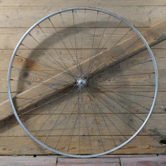 Vorderrad 27 Zoll (630), 50er J., für Bahn-Rennrad, OLYMPIC Hohlkammer-Schlauchreifenfelge, Nabe: F.B, gebr. 