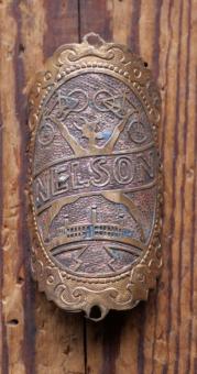 Steuerkopfschild NELSON/Berlin, 20er/30er Jahre, Originalschild aus Sammlungsbestand 