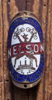 Steuerkopfschild NELSON/Berlin, 20er-30er Jahre, Originalschild aus Sammlungsbestand 