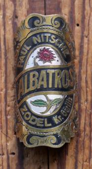 Steuerkopfschild ALBATROS/Zodel, 10er/20er Jahre, Messing lackiert, NOS 