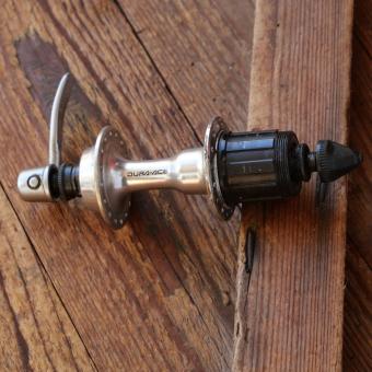 Nabe Hinterrad Rennrad, Shimano Dura-Ace, Ende 80er/Anf. 90er J., für 7-fach, gebr. 