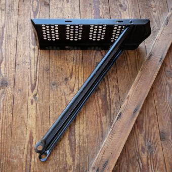 Gepäckträger, Prägeblech, HEBIE, ca. 35 x 13cm, orig. 20er/30er Jahre, schwarz, gebr. 