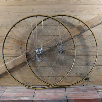 Laufradsatz 28 Zoll (635) für Wulstbereifung mit Holzdekor, 1937,  F&S Torpedo-Nabe, gebr. 