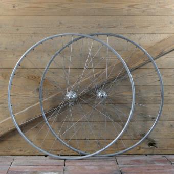 Laufradsatz 27 Zoll (630), 1970er J., für Rennrad, NISI Schlauchreifenfelgen, Naben: RINO, gebr. 