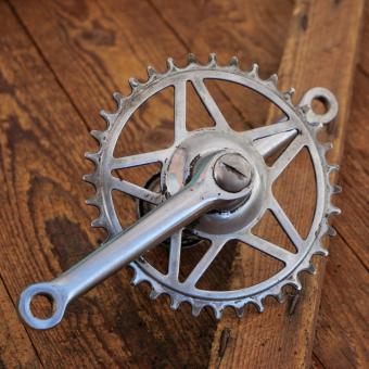 Tretlager universal für Kinderrad, orig. 50er/60er Jahre, verchromt, Glockenlager, gebr. 