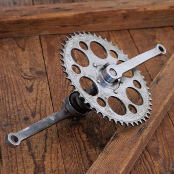 Tretlager aus SEIDEL & NAUMANN Halbrenner, orig. 20er Jahre, verchromt, Glocken-Keillager,  gebr. 