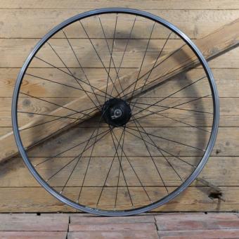 Vorderrad mit YAH 19-Felge, Alu, schwarz, 28 Zoll (622), Breite ca. 25 mm, Nabe SHIMANO Nabendynamo,, gebr. 