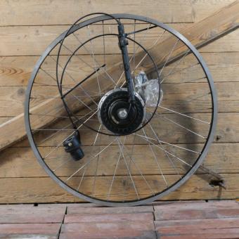 Hinterrad mit GRÜNERT-Felge, Alu, schwarz, 26 Zoll (559), Breite ca. 28 mm, Nabe SACHS Elan 12-Gang, gebr. 