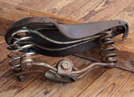 Sattel Brennabor, Gebrüder Reichstein, Damen, 10er/20er Jahre, Leder, Gestell vernickelt, gebr. 