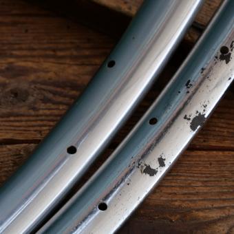 Wulstfelgensatz 28 Zoll (635), 20er/30er J., seltene Chromausführung, NOS 