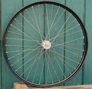 Vorderrad 26 x 2,25 Zoll (559) Westwood-Felge, 30er-50er J., für Anhänger, Motorfahrrad etc., Nabe chrom, NOS 