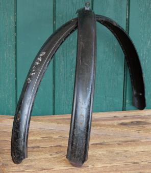 Schutzbleche Satz MIELE, 28 Zoll, Damenausführung, 50er J., schwarz, Linien silber, gebr. 