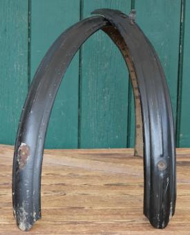 Schutzbleche Satz NSU, 26 Zoll, Damenausführung für Ballonrad, 30er J., schwarz, gebr. 