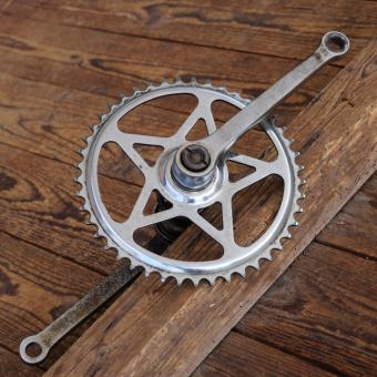 Tretlager NSU für Tourenrad, orig. 50er/60er Jahre, verchromt, Glocken-Vierkant, gebr. 