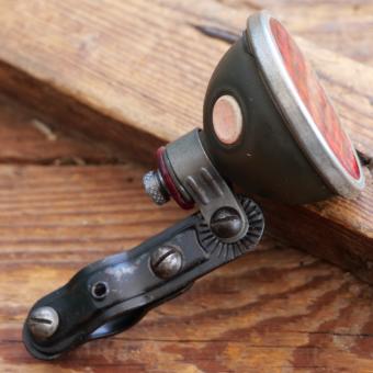 Rücklicht für Strebenmontage, orig. 30er/40er Jahre, Stahl lackiert/verzinkt, Echtglas, NOS 