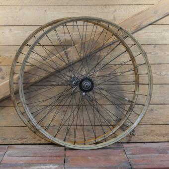 Laufradsatz 26 Zoll (559), für Drahtbereifung Ballonrad, original 1935, Hinterradnabe Komet verchromt, gebr. 