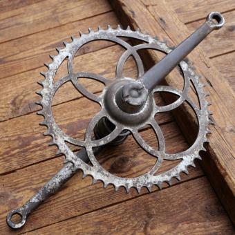 Tretlager ES-KA, für Tourenrad, orig. 30er Jahre, verchromt, Glockenlager, gebr. 