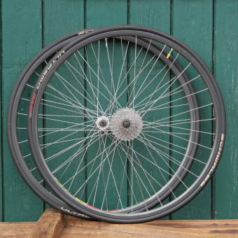 Laufradsatz für Drahtbereifung 28 Zoll (622), 1990er J., für Rennrad,  MAVIC Felgen SHIMANO Naben, gebr. 