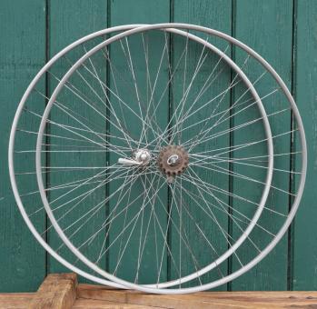 Laufradsatz für Schlauchbereifung 27 Zoll (630), 1950er/60er J., WEINMANN Felgen CAMPAGNOLO Naben, gebr. 