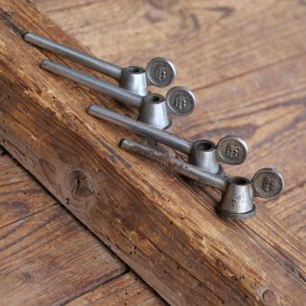 Hebelmuttern BISMARCK, Satz f. Sport- u. Rennradmodelle 30er-50er J., verchromt, gebr. 